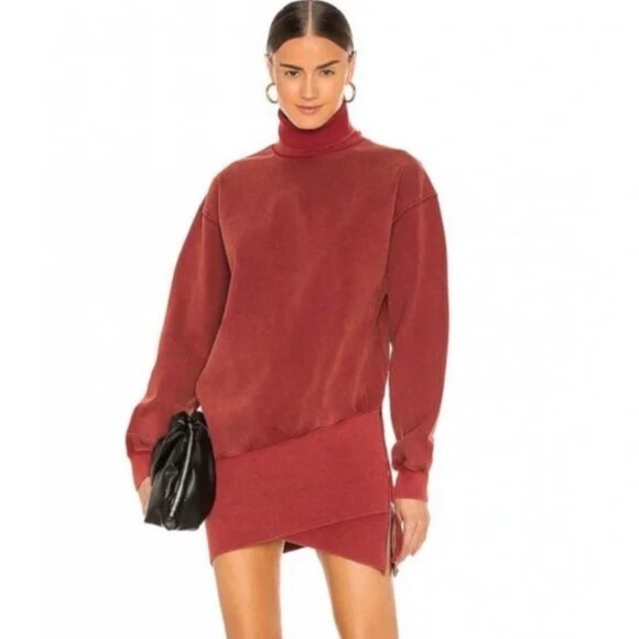 Young Fabulous & Broke Tie Dye Long Sleeve Turtle Neck Sweatshirt Mini Dress M - Picture 2 of 16